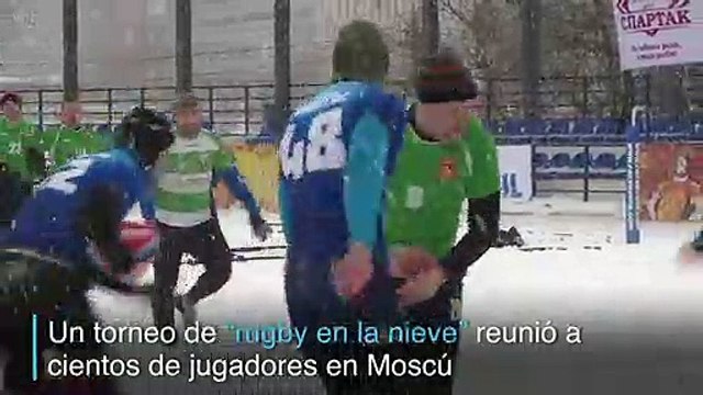 Rugby en la nieve gana adeptos en Rusia