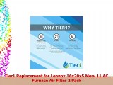 Tier1 Replacement for Lennox 16x20x5 Merv 11 AC Furnace Air Filter 2 Pack