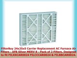 FilterBuy 24x25x5 Carrier Aftermarket Replacement AC Furnace Air Filters  AFB Silver MERV