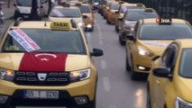 Taksicilerden konvoylu ‘korsan taksi’ tepkisi