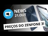 Preços do Zenfone 3 no Brasil; ações da Nintendo em queda, iPhone 7 pega fogo e   [CTNews]
