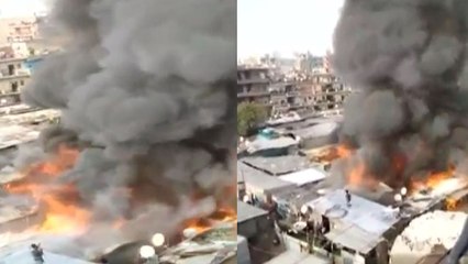 Gurugram के Nathupur में भीषण आग में 100 से ज्यादा झुग्गियां जलकर खाक | Watch Video | वनइंडिया हिंदी