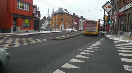 Jumet-Chaussée de Bruxelles-Accident-Ilôt tram