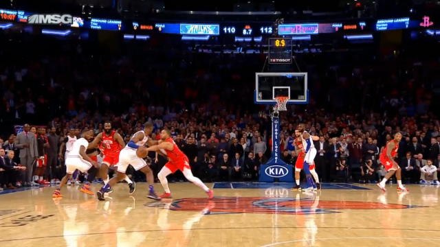 لقطة: ان بي آي: هاردن يسرق الكرة ويسجّلها ساحقة مؤكدًا فوز روكتس أمام نيكس