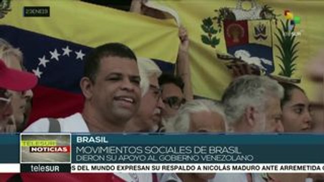 Brasileños se manifiestan en apoyo al Gobierno de Venezuela