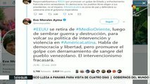 Evo Morales rechaza acciones injerencistas de EE.UU. contra Venezuela