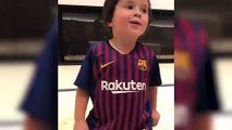 El hijo de Messi acaba tirando el móvil de Antonella jugando