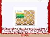 FilterBuy 20x25x2 MERV 11 Pleated AC Furnace Air Filter Pack of 12 Filters 20x25x2