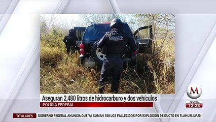 Aseguran 2,480 litros de hidrocarburo y dos vehiculos