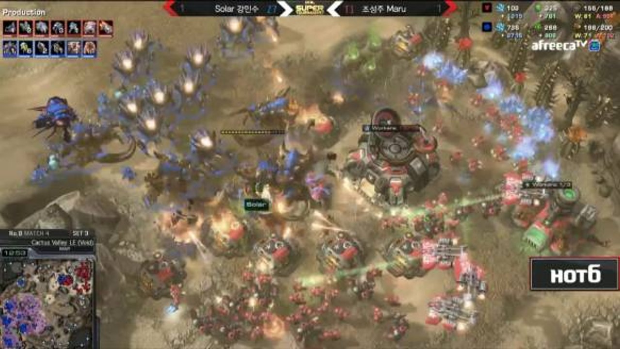 GSL - Big zerg push vs Maru
