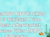 FiltersNOW DPFR16X25X5M13 16x25x5 Trion Air Bear Aftermarket Furnace Filter MERV 13 Pack