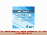 Tier1 Replacement for Totaline 20x25x5 Merv 13 P1022025 Air Filter 2 Pack