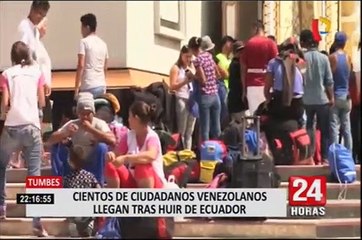 Venezolanos huyen de Ecuador por xenofobia y se refugian en parroquia de Tumbes