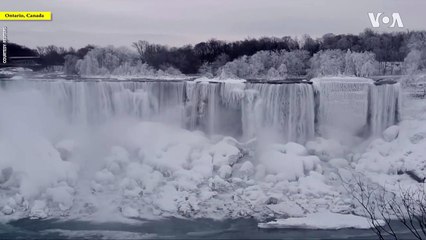 Les chutes du Niagara prisent dans les glaces : magnifique