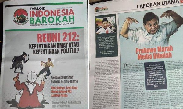 BPN Prabowo-Sandiaga Laporkan Tabloid Indonesia Barokah