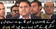 Info Minister Fawad Chaudhry talks to media in Islamabad