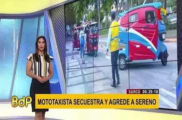 Surco: mototaxista de origen extranjero secuestra y agrede a sereno