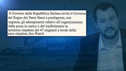 Seawatch, Salvini scrive a Olanda: "naufraghi sono vostra responsabilità"
