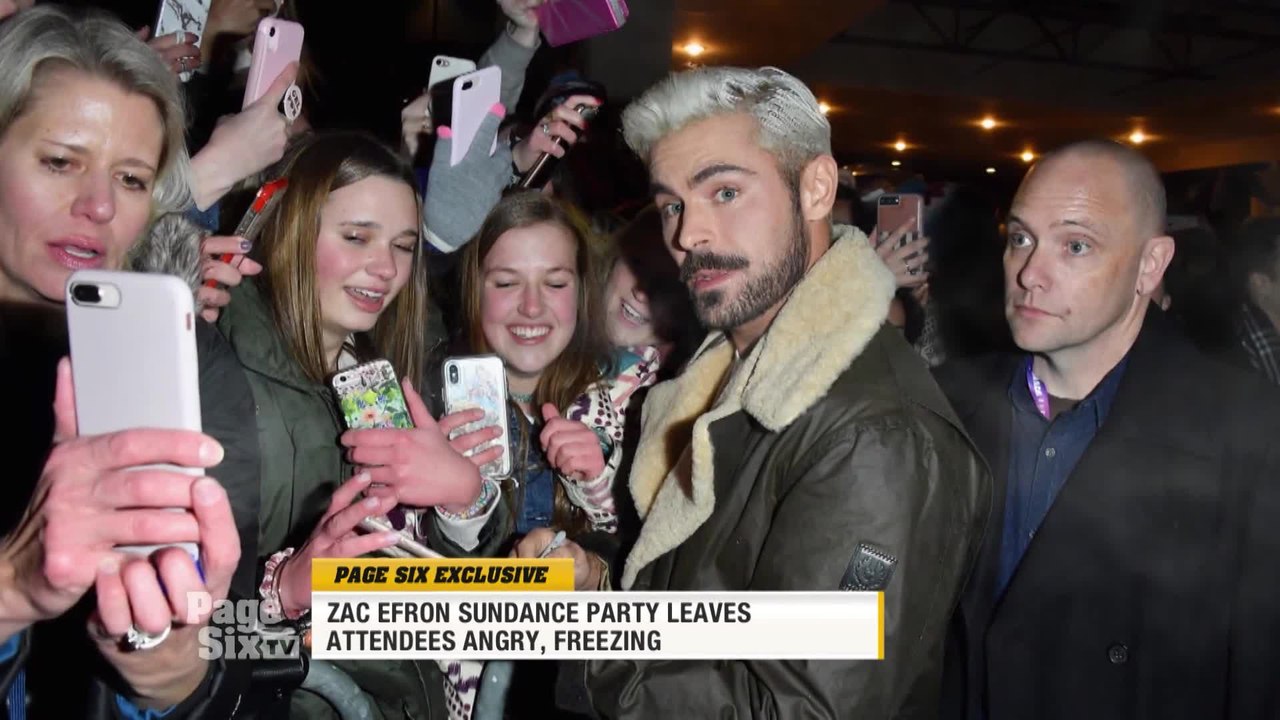 .@ZacEfron threw the hottest party at #Sundance for his new movie #ExtremelyWickedShockinglyEvilAndVile, but guests were left out in the cold! Watch #PageSixTV for the full story!