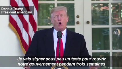 Trump défend son mur en annonçant la fin du "shutdown"