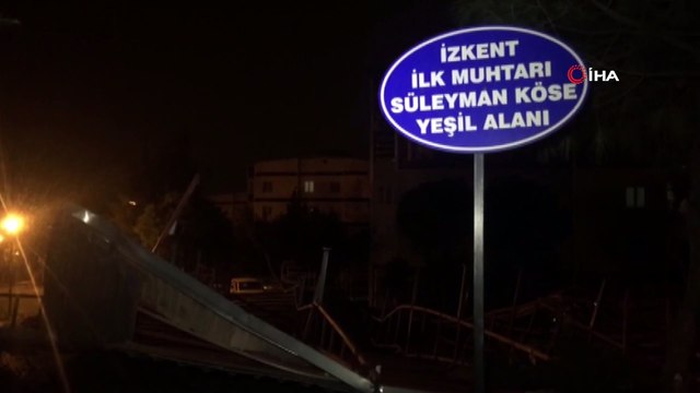 Fırtına nedeniyle apartmanın çatısı uçtu