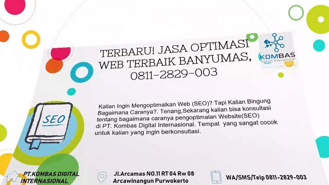 Terbaru! Jasa Optimasi Web Terbaik Banyumas, 0811-2829-003