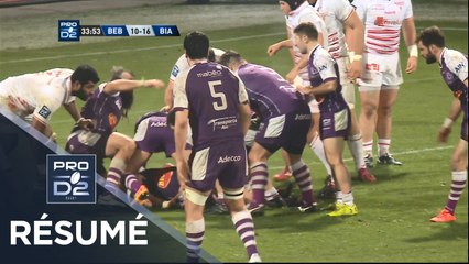 PRO D2 - Résumé Bourg-en-Bresse-Biarritz: 29-27 - J19 - Saison 2018/2019