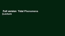 Full version  Tidal Phenomena (Lecture Notes in Earth Sciences)  For Kindle