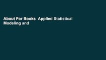 About For Books  Applied Statistical Modeling and Data Analytics: A Practical Guide for the