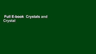 Full E-book  Crystals and Crystal Growing (The MIT Press)  Review