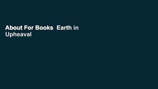 About For Books  Earth in Upheaval  Review