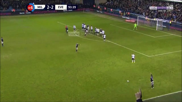 Murray Wallace 94th minute winner - Millwall [3]-2 Everton