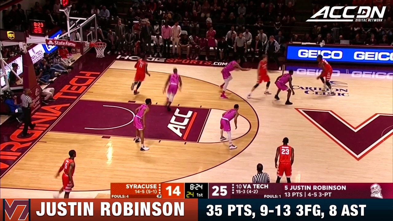 Virginia Tech's Justin Robinson Record-Breaking Night