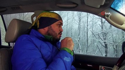 Off-road tutkunlarının karla mücadelesi nefes kesti...Kar safarisi havadan görüntülendi