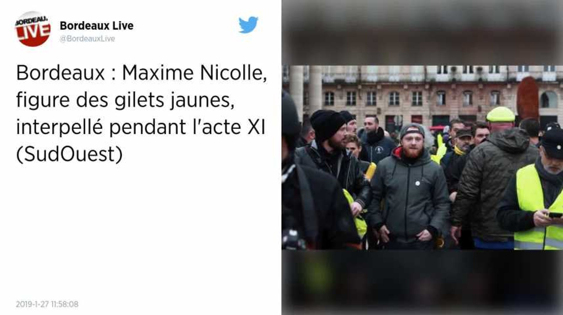 Gilets jaunes. Maxime Nicolle, alias Fly Rider, interpellé à Bordeaux… puis  libéré - Vidéo Dailymotion