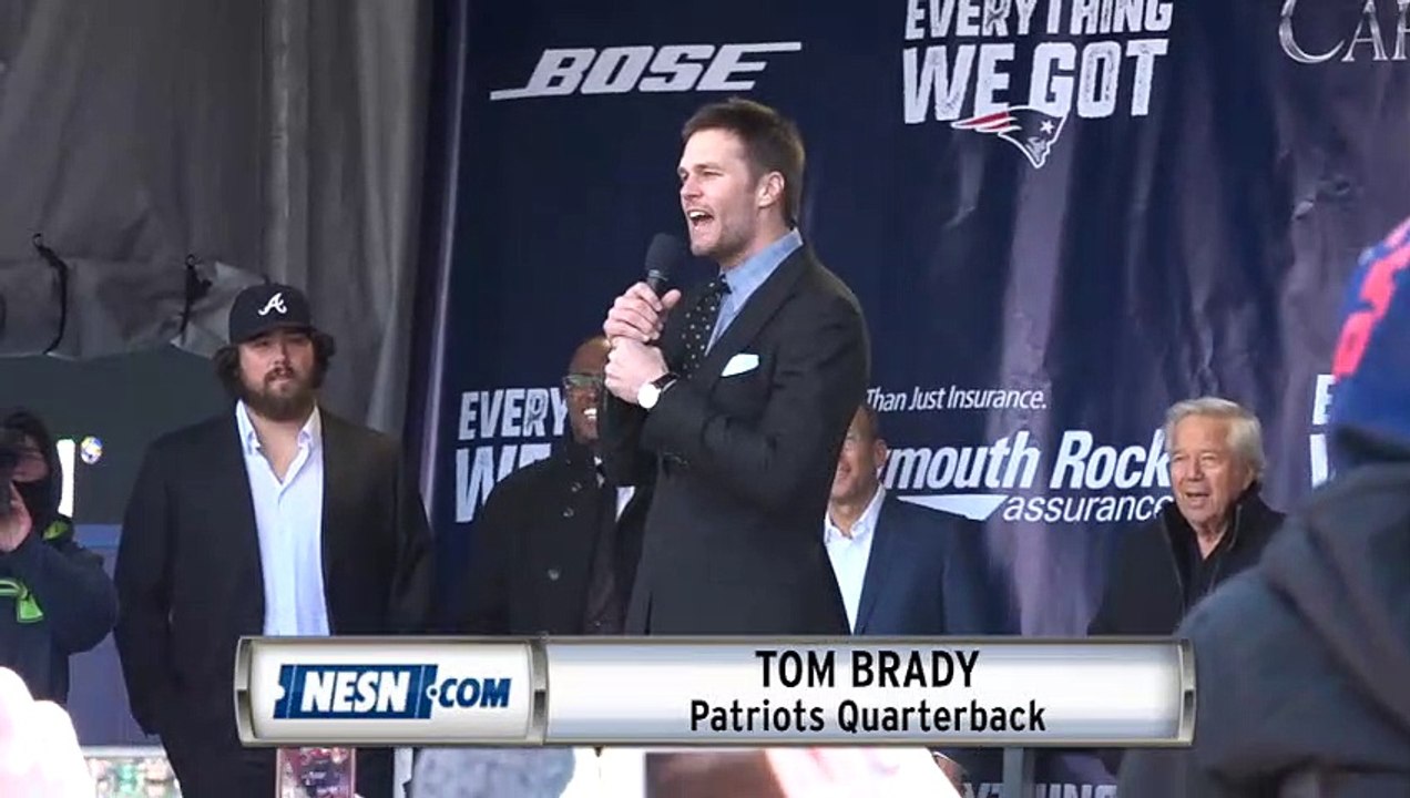 Tom Brady Mic Toss In Speech At Super Bowl LIII Send-Off Rally