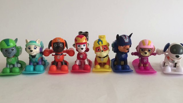 8 Paw Patrol Winter Rescue Action Pack Pups w Snowboards Chase Marshall Rubble Rocky Zuma Skye