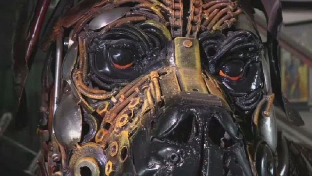 Artist tells Nigeria's story through sculptures made from scrap metal