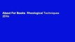 About For Books  Rheological Techniques (Ellis Horwood series in physics   its applications)  For