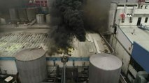 Güngören'deki Fabrika Yangını Havadan Görüntülendi