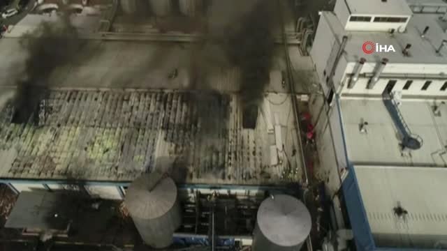 Güngören'deki Fabrika Yangını Havadan Görüntülendi