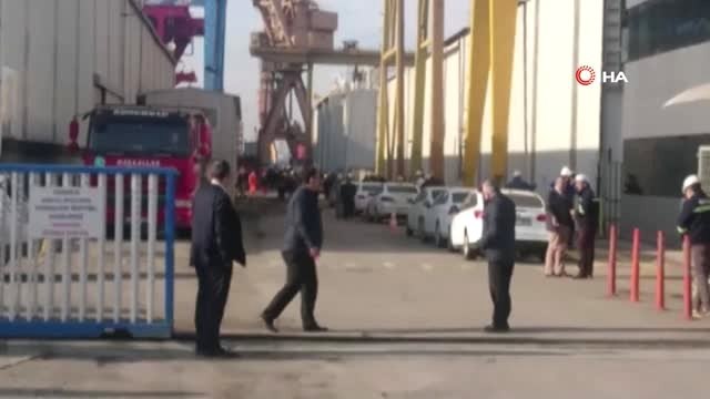 Tuzla Tersane Bölgesinde Bir Gemide Çalışma Sırasında Yangın Çıktı