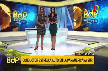 Surco: conductor pierde el control y choca contra poste en la Panamericana Sur