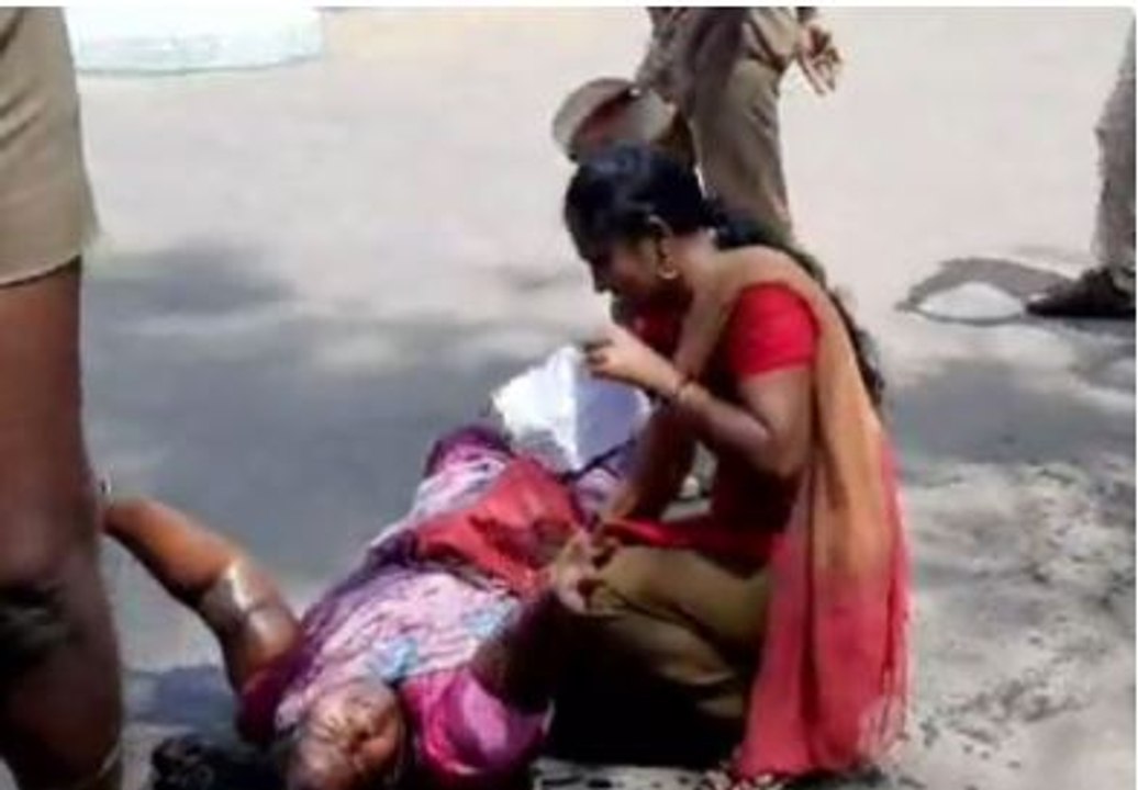 மாவட்ட ஆட்சியர் அலுவலகத்தில் பெண் மண்ணெண்ணெய் ஊற்றி தற்கொலை முயற்சி-வீடியோ