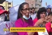 Vecinos de San Juan de Miraflores protestan bloqueando calles con basura