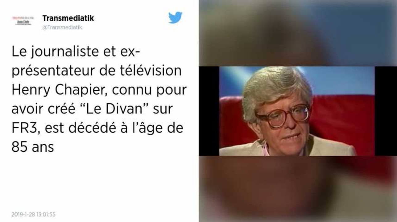 Télévision. Henry Chapier, animateur de la célèbre émission Le Divan, est mort