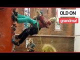 Grandmas Guinness World Record for climbing 20ft on a rock-climbing wall at 99! | SWNS TV