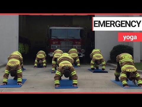 Firefighters are coping with stress by practising yoga | SWNS TV