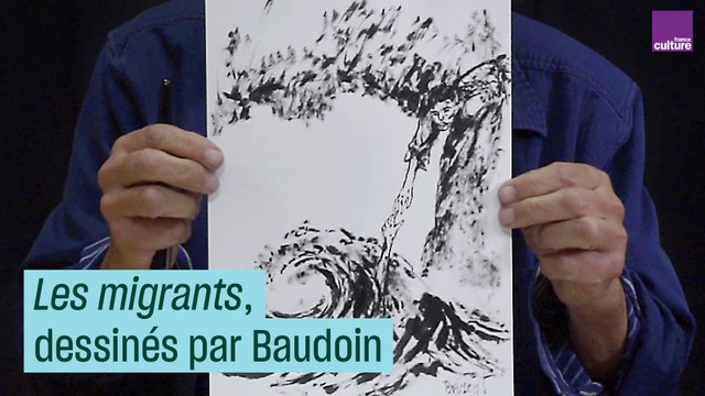 Les migrants , dessinés par Baudoin