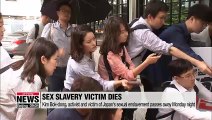 Two victims of forced sexual slavery of Japanese army pass away, one of them Kim Bok-dong, the symbol of Japan's sexual enslavement victims